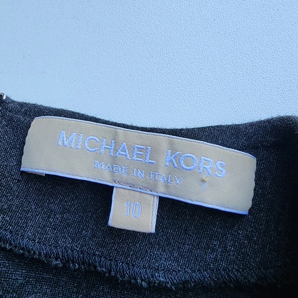 Michael Kors Made in Italy Charcoal Gray Dress Designer Luxury Women Flare Sz 10